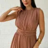 VESTIDO ESMERALDA LONGO FESTA - MARROM