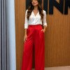 CALÇA PANTALONA CELEBRATION ACETINADA - VERMELHO