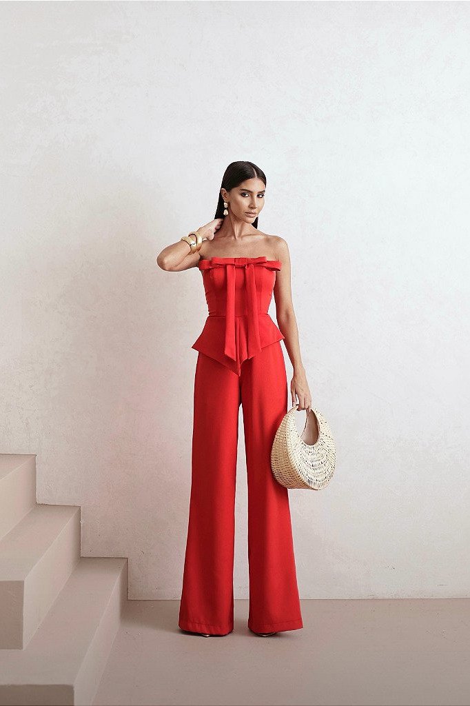 MACACÃO FRANÇOISE T.Q.C ALFAITARIA - VERMELHO
