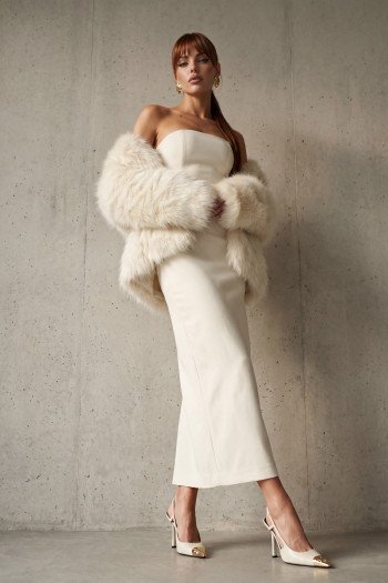 CASACO AURORA PELOS WILDNESSE - OFF WHITE