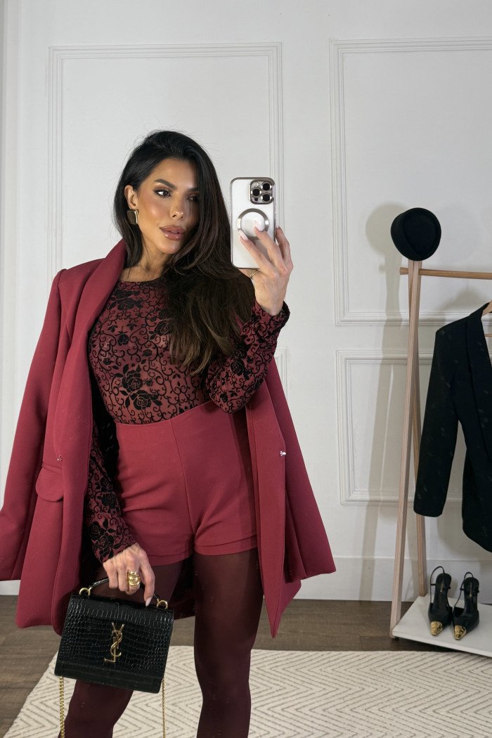BLAZER RITA ALFAIATARIA GLAMOROUS - VINHO