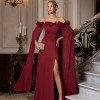 VESTIDO DE FESTA IBIZA OMBRO A OMBRO BABADO BUSTO - MARSALA