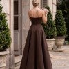 VESTIDO DE FESTA ÍRIS ZIBELINE T.Q.C - MARROM