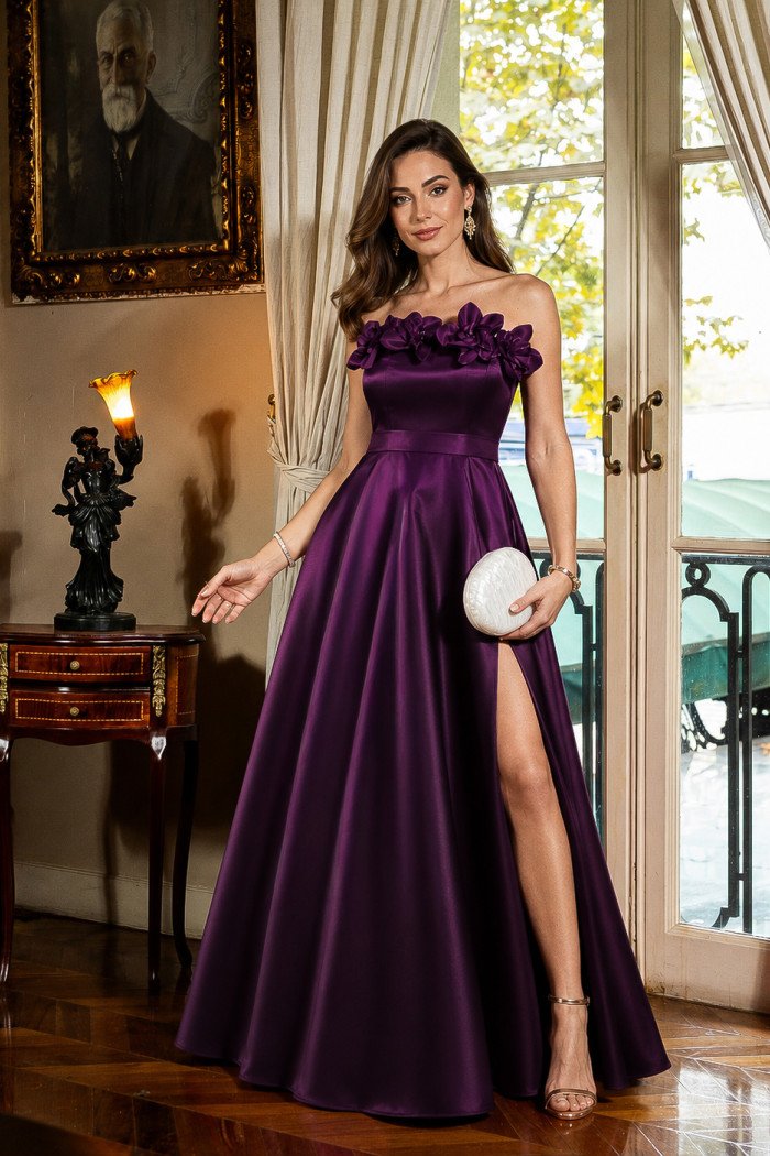 VESTIDO DE FESTA ÍRIS ZIBELINE T.Q.C - ROXO