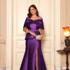 VESTIDO DE FESTA ÍSIS T.Q.C. ZIBELINE COM CAPA AVULSA - ROXO