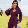 VESTIDO DE FESTA MARCELLE COM CAPA REMOVÍVEL - ROXO