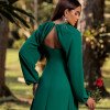 VESTIDO DE FESTA MARCELLE COM CAPA REMOVÍVEL - VERDE ESMERALDA