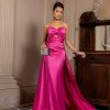 VESTIDO DE FESTA MONALISA SAIA SEREIA CREPE VOGUE T.Q.C - FÚCSIA