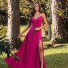 VESTIDO DE FESTA MARCELLE COM CAPA REMOVÍVEL - FÚCSIA