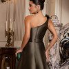 VESTIDO DE FESTA CLÁUDIA ZIBELINE UM OMBRO FLOR - VERDE OLIVA