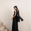 VESTIDO DE FESTA MAITÊ SAIA PLISSADA CHOKER - PRETO
