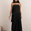 VESTIDO DE FESTA MAITÊ SAIA PLISSADA CHOKER - PRETO