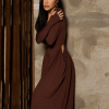 VESTIDO SORAYA MANGA LONGA - CHOCOLATE