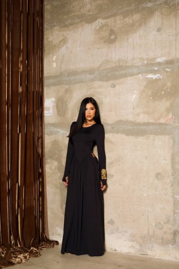 VESTIDO SORAYA MANGA LONGA - PRETO