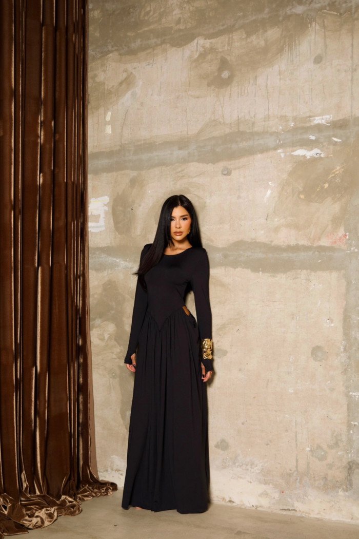 VESTIDO SORAYA MANGA LONGA - PRETO