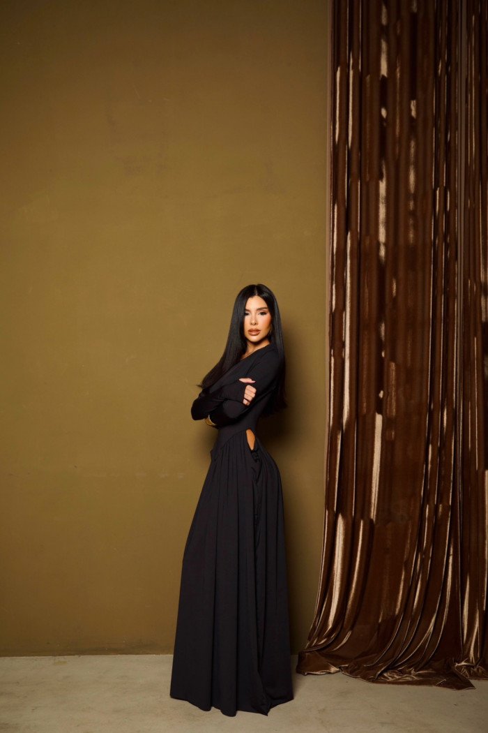 VESTIDO SORAYA MANGA LONGA - PRETO