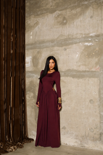 VESTIDO SORAYA MANGA LONGA - VINHO