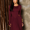 VESTIDO SORAYA MANGA LONGA - VINHO