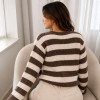 BLUSA TRICÔ MARCELA LISTRADA - MARROM
