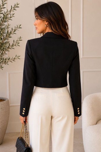 BLAZER CROPPED DALILA ALFAITARIA - PRETO