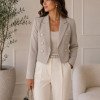 BLAZER CROPPED DALILA ALFAITARIA - CINZA CLARO