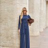 CONJUNTO ANA PAULA BLUSA NÓ - AZUL MARINHO