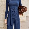 CONJUNTO ANA PAULA BLUSA NÓ - AZUL MARINHO