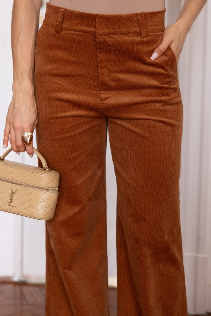 CALÇA BRUXELAS COTELÊ - CAMEL