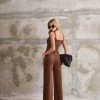 CALÇA BRUXELAS COTELÊ - MARROM