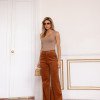 CALÇA BRUXELAS COTELÊ - CAMEL