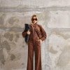 CALÇA BRUXELAS COTELÊ - MARROM