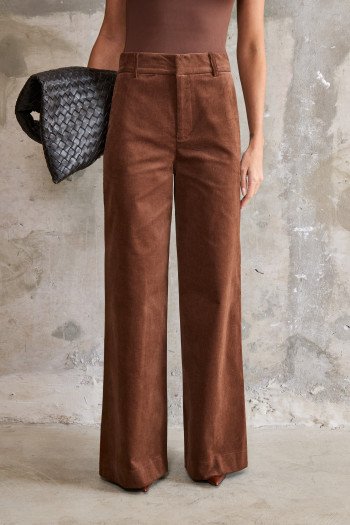 CALÇA BRUXELAS COTELÊ - MARROM