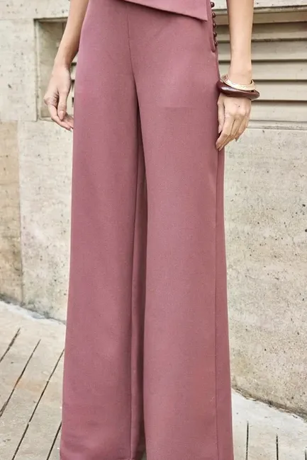 CONJUNTO ANNA ALFAIATARIA DETALHE BOTÃO - ROSÉ