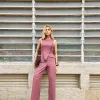 CONJUNTO ANNA ALFAIATARIA DETALHE BOTÃO - ROSÉ