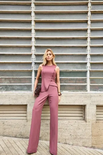 CONJUNTO ANNA ALFAIATARIA DETALHE BOTÃO - ROSÉ