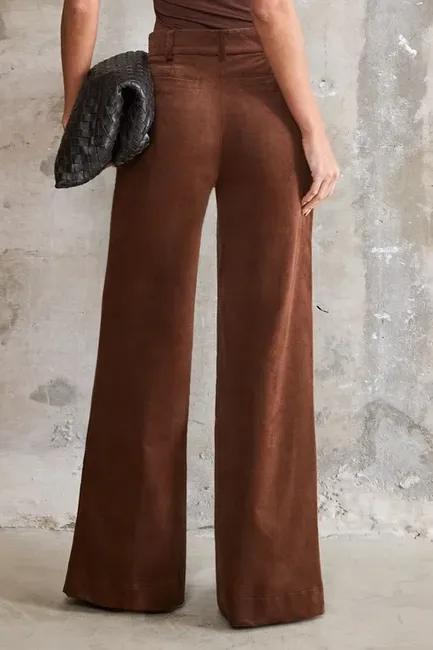 CALÇA BRUXELAS COTELÊ - MARROM