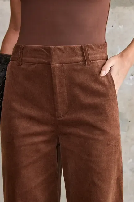 CALÇA BRUXELAS COTELÊ - MARROM