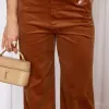 CALÇA BRUXELAS COTELÊ - CAMEL