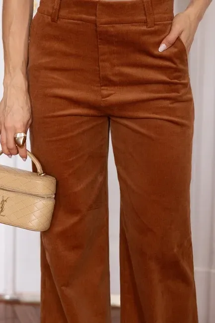 CALÇA BRUXELAS COTELÊ - CAMEL