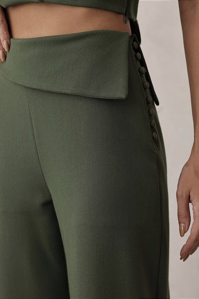 CONJUNTO ANNA ALFAIATARIA DETALHE BOTÃO - VERDE MILITAR