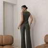 CONJUNTO ANNA ALFAIATARIA DETALHE BOTÃO - VERDE MILITAR