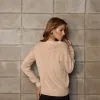 BLUSA FLUFFY DECOTE V - BEGE