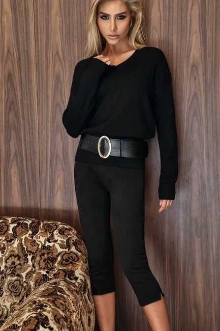 BLUSA FLUFFY DECOTE V - PRETO