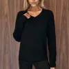 BLUSA FLUFFY DECOTE V - PRETO