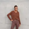 BLUSA FLUFFY DECOTE V - BISCUIT 