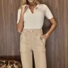CALÇA JOSIANE CUPRO - AREIA
