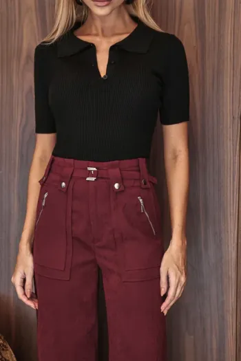 CALÇA JOSIANE CUPRO - VINHO
