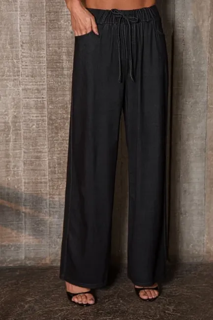 CALÇA MANU CÓS ELÁSTICO - PRETO