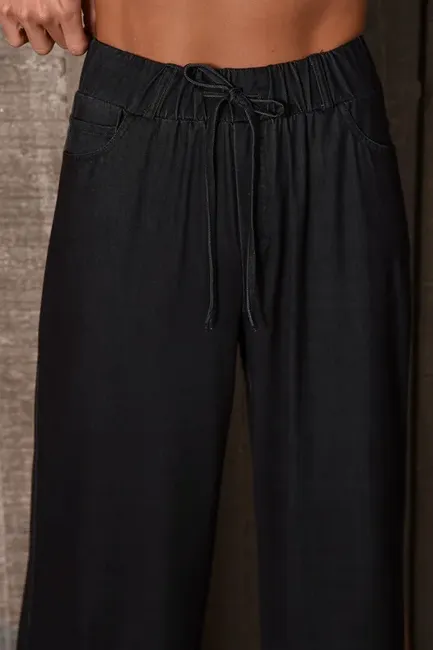 CALÇA MANU CÓS ELÁSTICO - PRETO