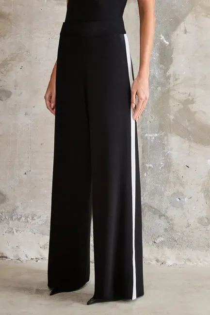 CONJUNTO AMSTERDÃ REGATA E CALÇA LISTRADO - PRETO
